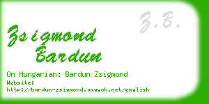 zsigmond bardun business card